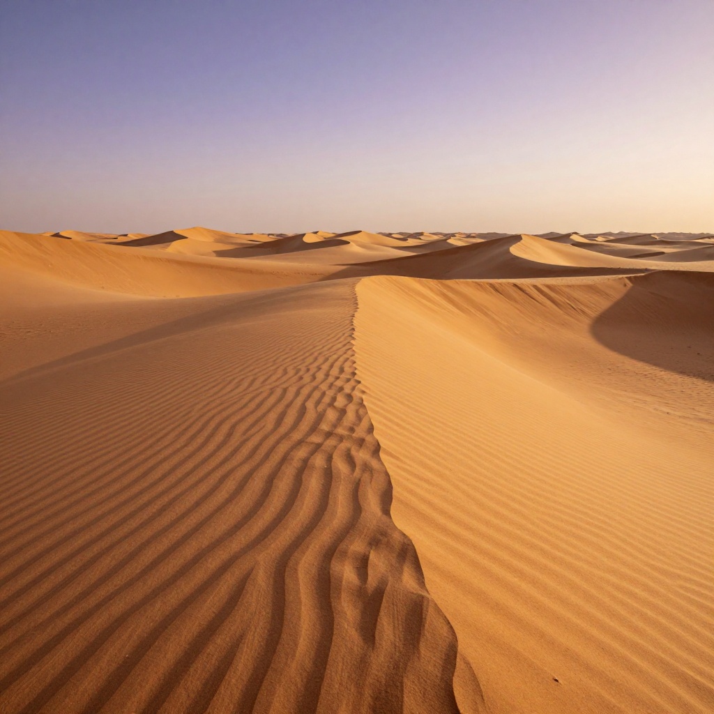 Sahara Crescent Dunes at Golden Hour