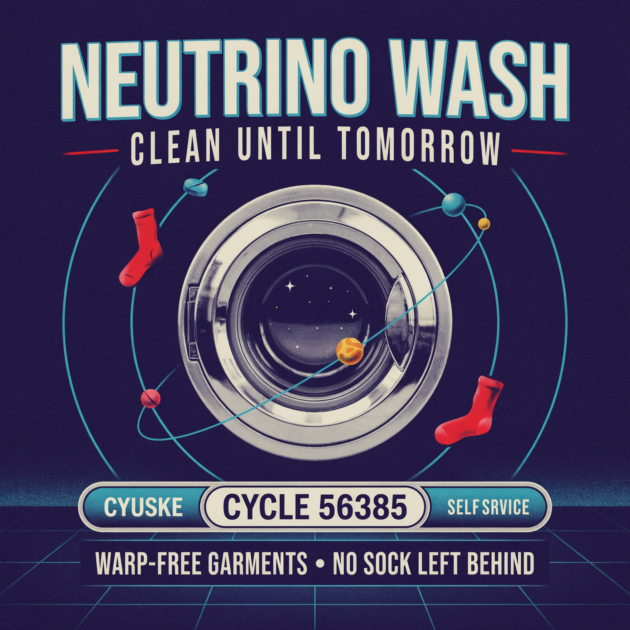 Retro Quantum Laundromat Poster